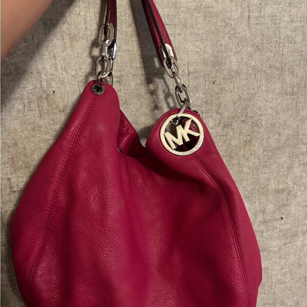 Michael Kors Pink Leather Hobo Bag